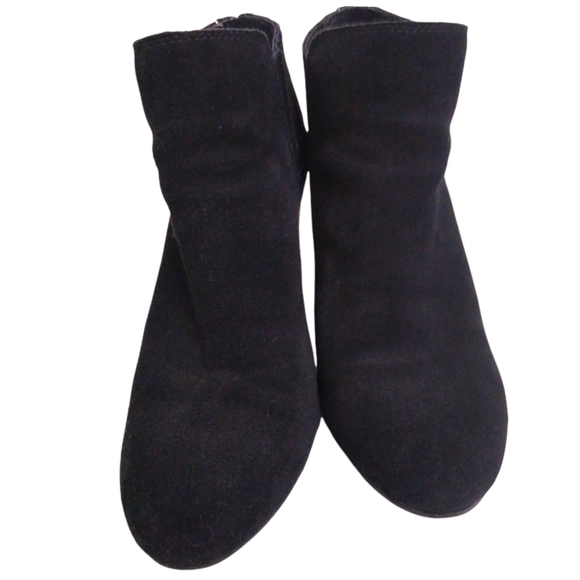 Dolce Vita Womens Gwynn Black Genuine Suede Leather Wedge Heel Ankle Booties 9 - Picture 4 of 16